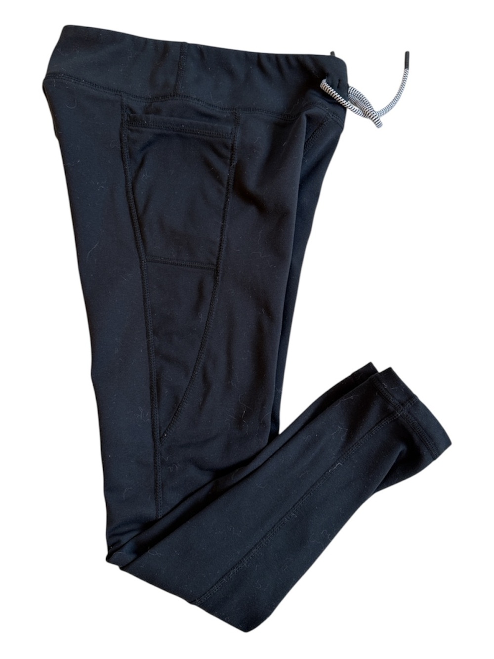 Yogalicious Black Kids Drawstring Performance Fleece lined Leggings